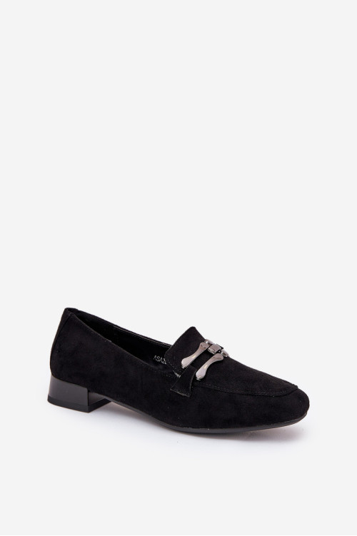 Batukai su puošmena ant švelnaus kulno Eco Suede Black Pillitha