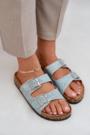 Audiniai Flip-Flops su kamštiniu padu su sagtimis Mint Atera
