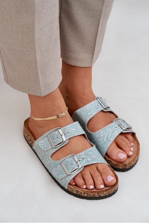 Audiniai Flip-Flops su kamštiniu padu su sagtimis Mint Atera