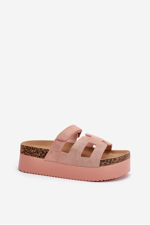 Šlepetės ant didžiulės platformos Pink Daldiva