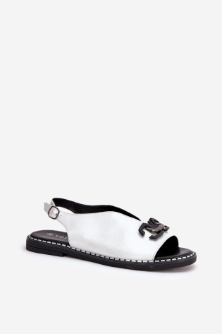 Plokštės basutės su puošmena Eco Leather Silver Tillireta 2