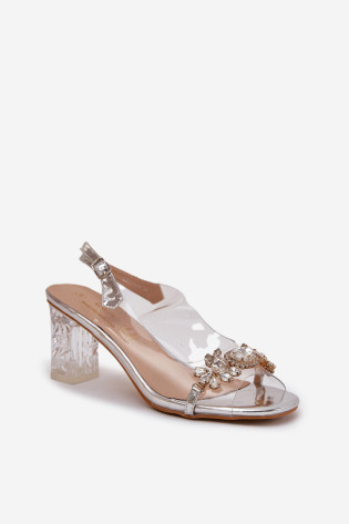 Elegantiški sandalai su papuošimais Sidabriniai D&A MR38-444 2