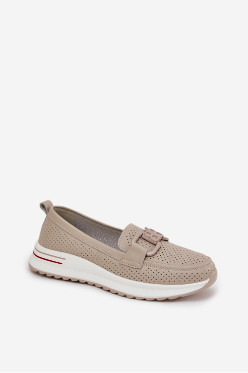 Moteriški odiniai platforminiai mokasinai S.Barski LR51-556 Beige