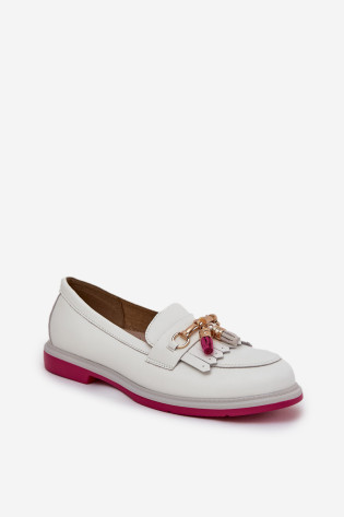 Odiniai Elegant Flat Loafers S.Barski LR51-768 Balta 2
