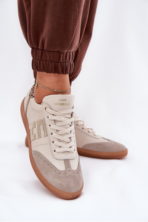 Odiniai sportiniai bateliai Moteriški Panther CheBello 4640 Beige