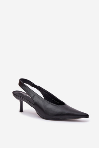 Open Heel Stiletto Eco Leather Black Aricandia 2