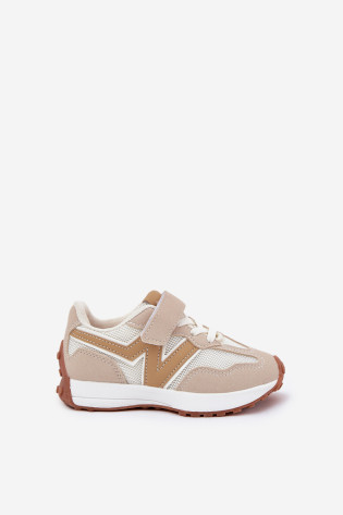 Vaikiški sportbačiai su Velcro Beige Tezzu