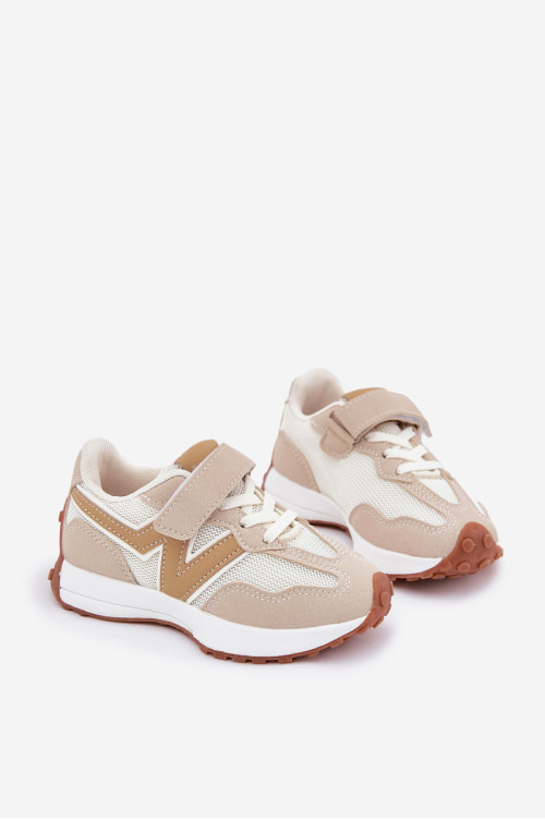 Vaikiški sportbačiai su Velcro Beige Tezzu