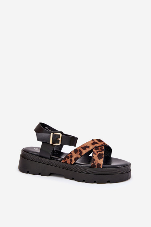 Moteriški leopardo sandalai, rudi Gevinniser