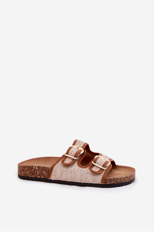 Moteriški audiniai ant kamštinės platformos su sagtimis Camel Osoffe