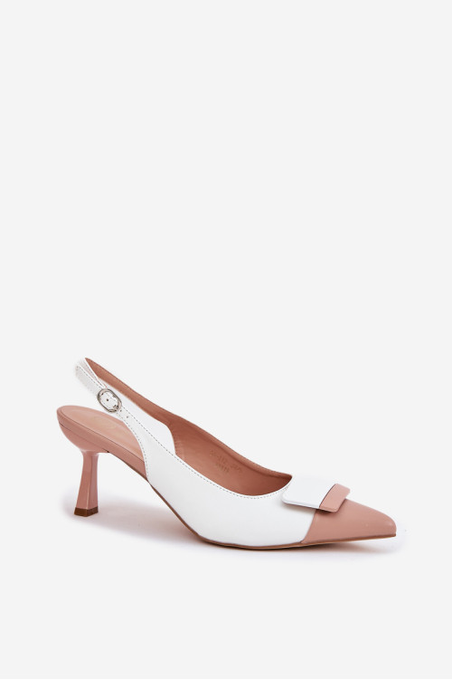 Elegantiški aukštakulniai su dekoracija Eco Leather White Ottoles