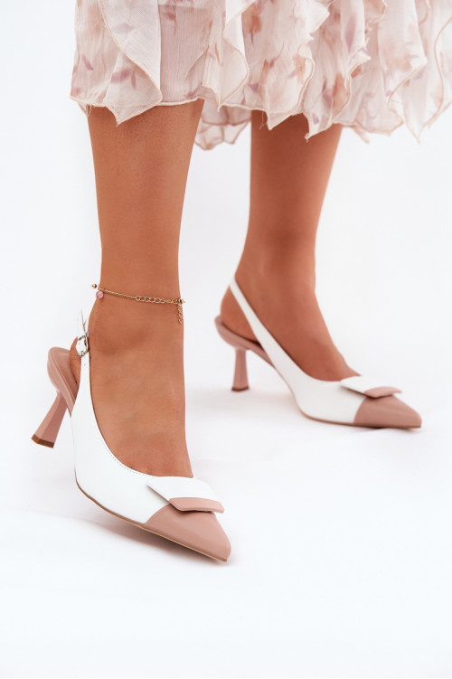 Elegantiški aukštakulniai su dekoracija Eco Leather White Ottoles