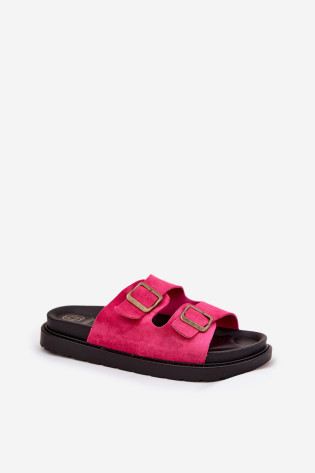Moteriškos platformos šlepetės su sagtimis Fuchsia Simbes 2