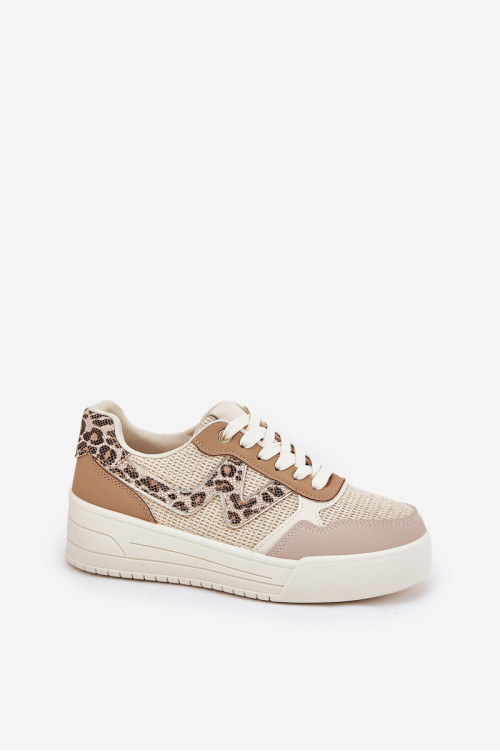 Moteriški sportiniai batai ant platformos Leopard Khaki Loorori
