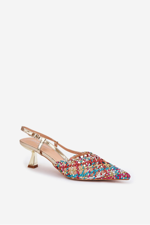 Smailus pirštas atviras kulnas Stilettos Multicolor Umirana