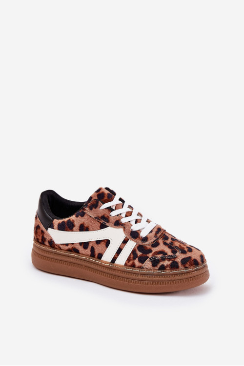 Moteriški „Leopard“ platformos sportbačiai, rudi „Totter“.