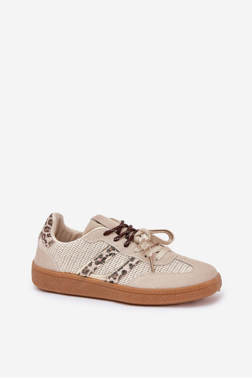 Moteriški sportbačiai su dvigubais raišteliais Leopard Beige Ollabes
