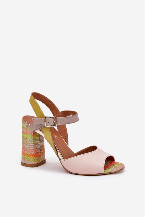 Odiniai elegantiški sandalai ant kulno Laura Messi 2136 Daugiaspalviai