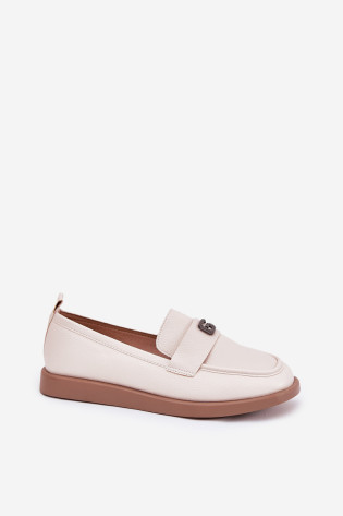 Elegantiški moteriški mokasinai su smulkia dekoratyvine detale Vinceza 62208 Beige 2