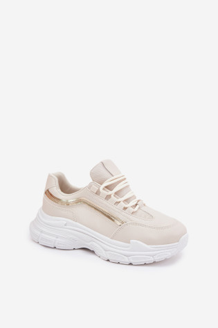 Sneakers Sportiniai batai moterims su storu padu smėlio spalvos Lerila 2
