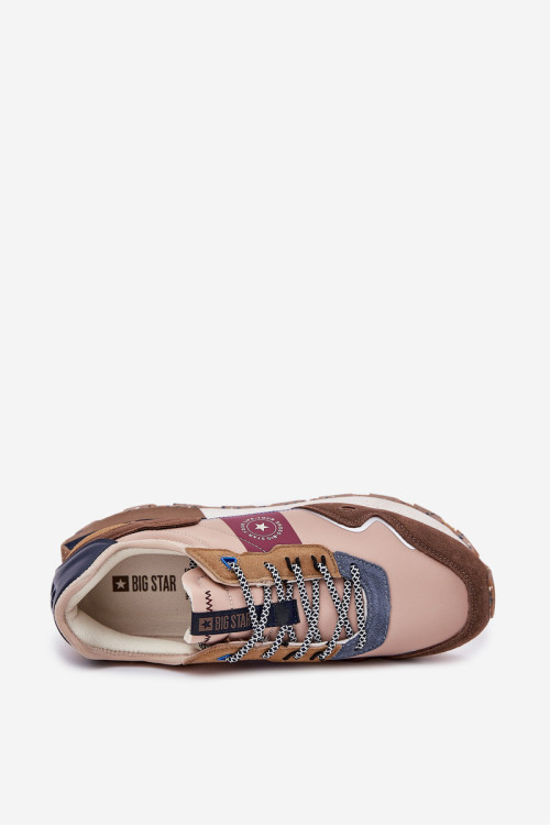 Zomšiniai vyriški sportbačiai ant platformos Big Star RR174475 Hi-Poly System Beige