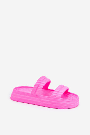 Moteriškos putplasčio šlepetės ant platformos S.Barski ZK51-001 Fuchsia 2