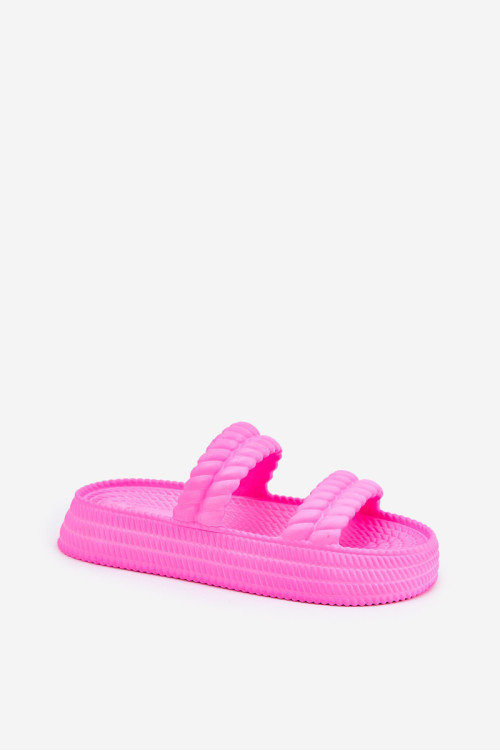 Moteriškos putplasčio šlepetės ant platformos S.Barski ZK51-001 Fuchsia