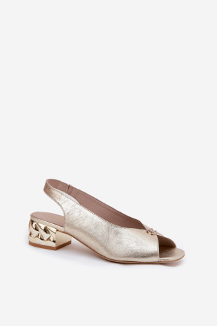 Odiniai elegantiški moteriški sandalai „CheBello 4724 Gold“. 2