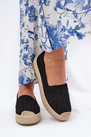 Moteriškos espadrilės ant platformos Vinceza 17392 juodos