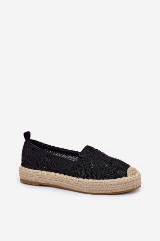Moteriškos espadrilės ant platformos Vinceza 17392 juodos 2
