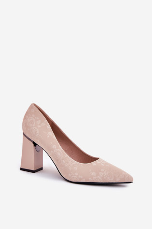 Elegantiški pompos ant kulno rožinės spalvos Vinceza 62223 smėlio spalvos 2