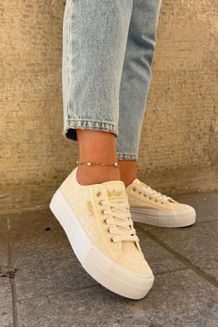 Moteriški nėriniuoti sportbačiai Lee Cooper LCW-25-31-3440L smėlio spalvos 2