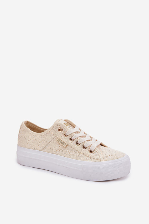 Moteriški nėriniuoti sportbačiai Lee Cooper LCW-25-31-3440L smėlio spalvos