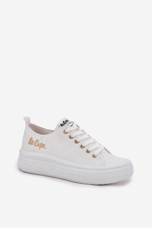 Moteriški sportbačiai ant platformos Lee Cooper LCW-24-44-2462L balti