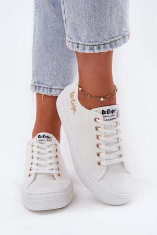 Moteriški sportbačiai ant platformos Lee Cooper LCW-24-44-2462L balti