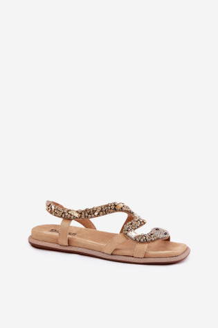 Moteriški basutės su gyvatės puošmena Eco Suede Artiker 56C1361 Beige 2