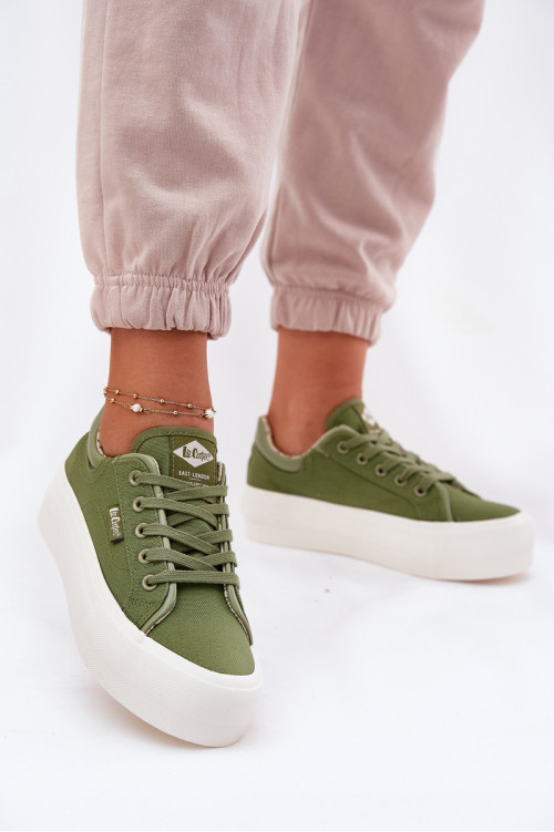 Moteriški sportbačiai ant platformos Lee Cooper LCW-25-31-3449L žalia