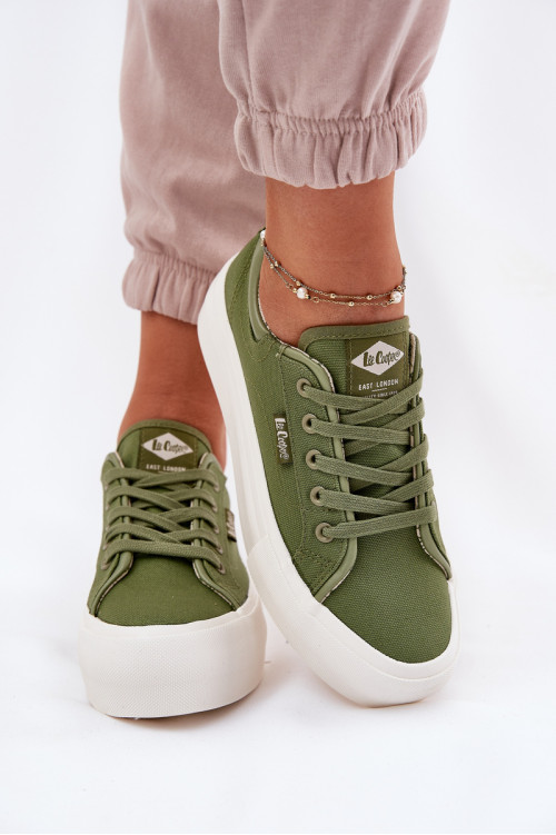 Moteriški sportbačiai ant platformos Lee Cooper LCW-25-31-3449L žalia