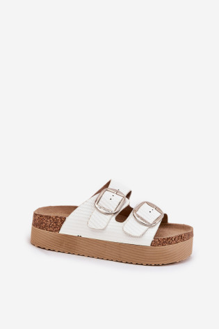 Lee Cooper LCW-25-35-3496L moteriškos platformos sagties šlepetės baltos spalvos 2