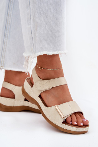 Patogūs Velcro moteriški sandalai auksiniai Iphiope