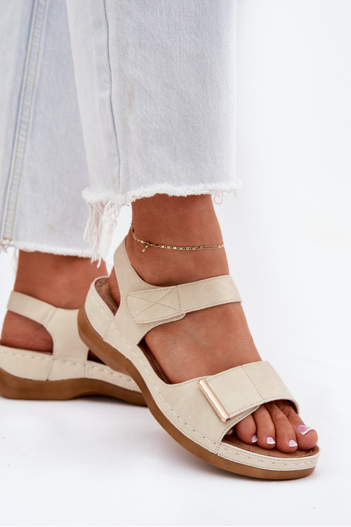 Patogūs Velcro moteriški sandalai auksiniai Iphiope