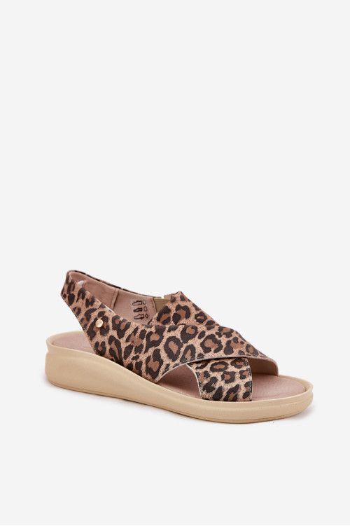 Zazoo 40392 Moteriški odiniai sandalai Leopard Brown