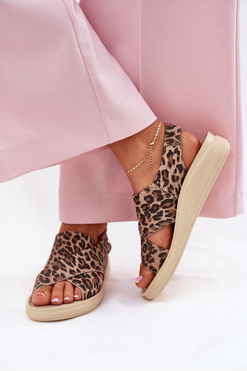 Zazoo 40392 Moteriški odiniai sandalai Leopard Brown