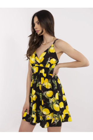 Suknelė, juoda ir geltona