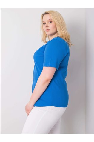 Mėlyna Plus Size palaidinė moterims 3