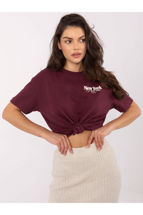 Bordo spalvos marškinėliai