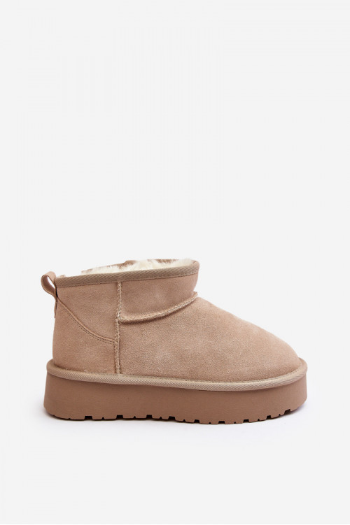 Madingi zomšiniai žemakulniai sniego batai šviesiai smėlio spalvos „Nucca“