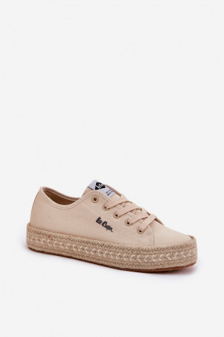 Lee Cooper LCW-25-44-3215 smėlio spalvos megzti moteriški sportbačiai 2