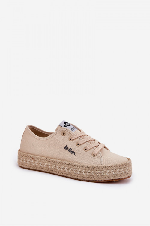 Lee Cooper LCW-25-44-3215 smėlio spalvos megzti moteriški sportbačiai
