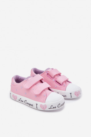 Lee Cooper mergaitiški sportbačiai su Velcro juostele LCW-25-02-3265K rožiniai 2